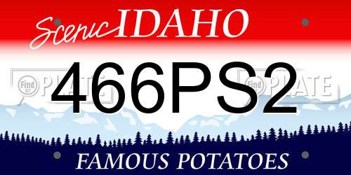 466PS2 Idaho License Plate