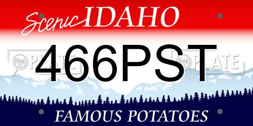 466PST Idaho License Plate