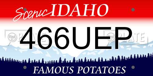 466UEP Idaho License Plate