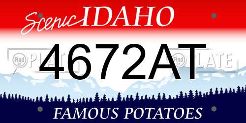 4672AT Idaho License Plate