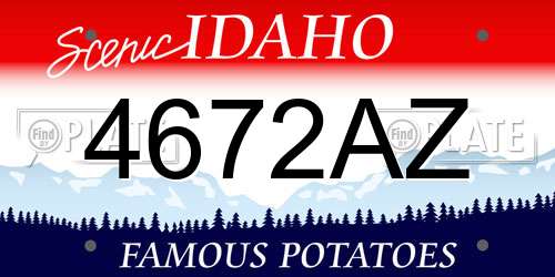 4672AZ Idaho License Plate