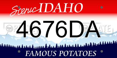 4676DA Idaho License Plate