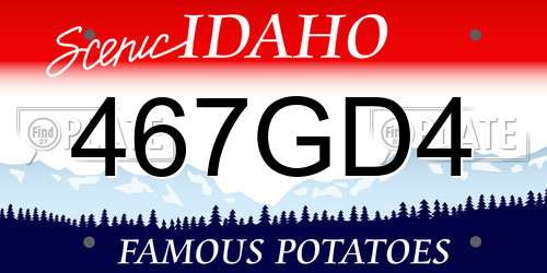 467GD4 Idaho License Plate