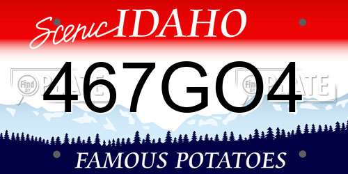 467GO4 Idaho License Plate