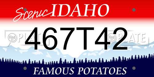 467T42 Idaho License Plate
