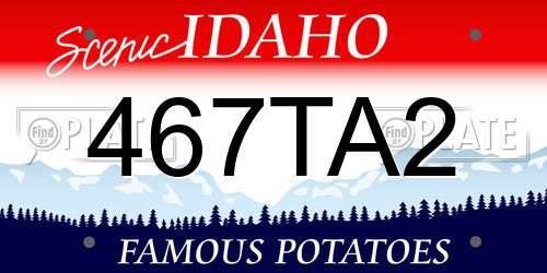 467TA2 Idaho License Plate