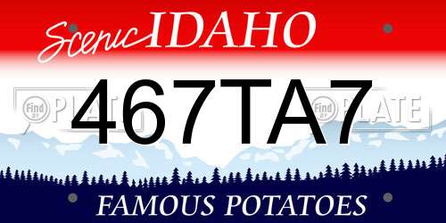 467TA7 Idaho License Plate
