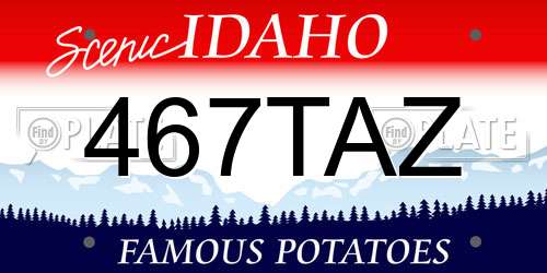 467TAZ Idaho License Plate