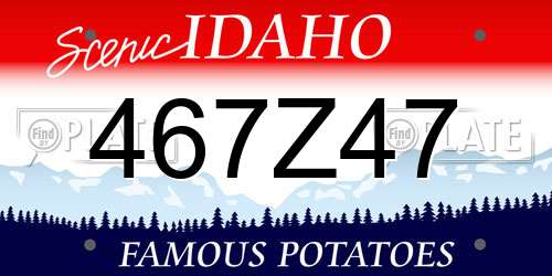 467Z47 Idaho License Plate