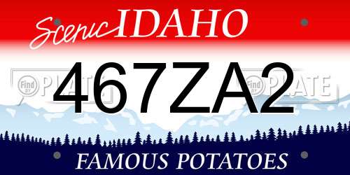 467ZA2 Idaho License Plate