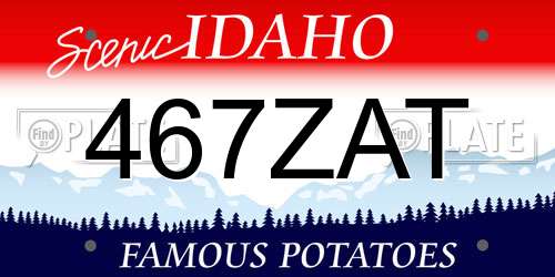467ZAT Idaho License Plate