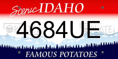4684UE Idaho License Plate