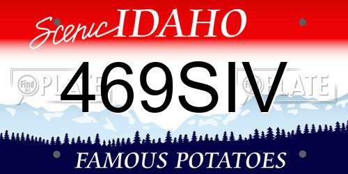 469SIV Idaho License Plate
