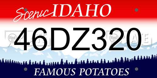 46DZ320 Idaho License Plate