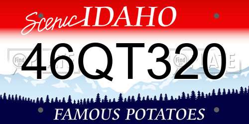 46QT320 Idaho License Plate