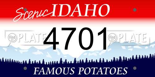 4701 Idaho License Plate