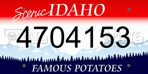 4704153 Idaho License Plate