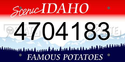4704183 Idaho License Plate