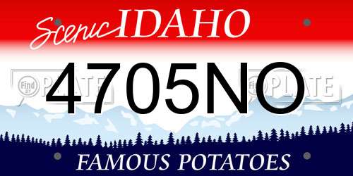 4705NO Idaho License Plate
