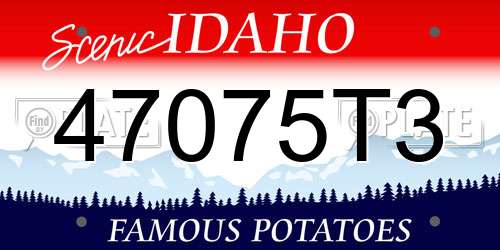 47075T3 Idaho License Plate