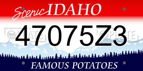 47075Z3 Idaho License Plate