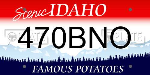 470BNO Idaho License Plate