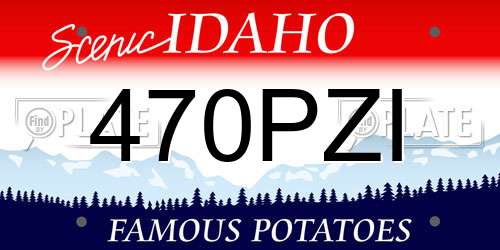 470PZI Idaho License Plate