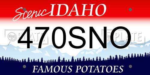 470SNO Idaho License Plate