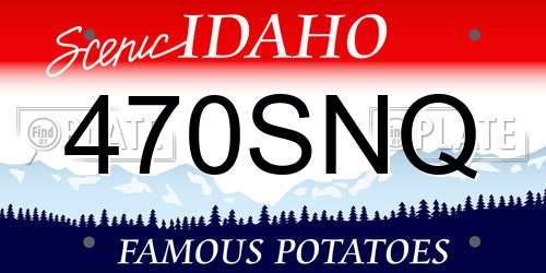 470SNQ Idaho License Plate