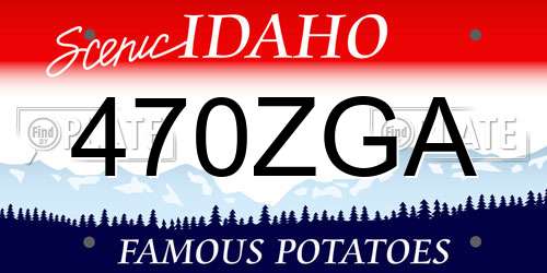470ZGA Idaho License Plate