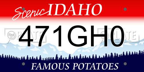 471GH0 Idaho License Plate