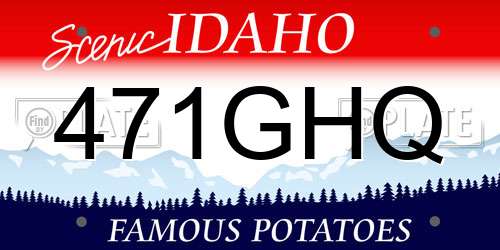 471GHQ Idaho License Plate