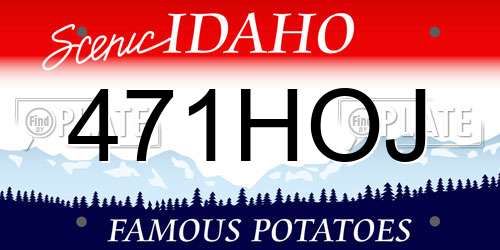 471HOJ Idaho License Plate