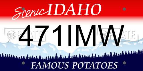 471IMW Idaho License Plate