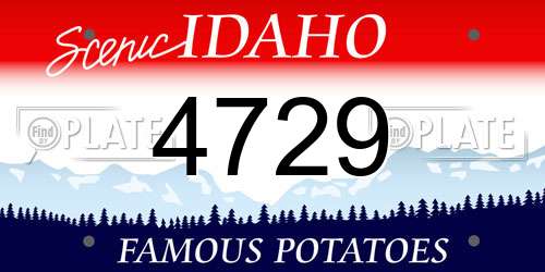 4729 Idaho License Plate