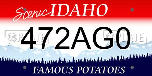 472AG0 Idaho License Plate