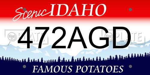 472AGD Idaho License Plate