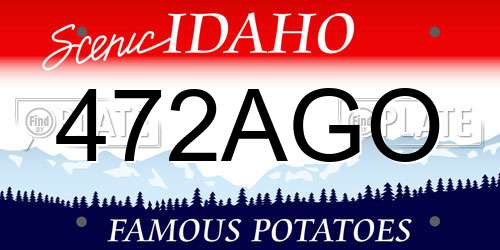 472AGO Idaho License Plate