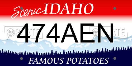 474AEN Idaho License Plate