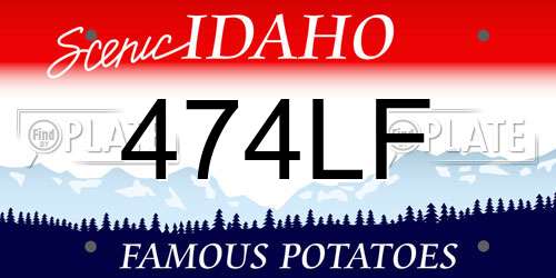 474LF Idaho License Plate