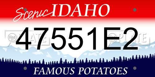 47551E2 Idaho License Plate