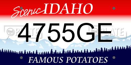 4755GE Idaho License Plate