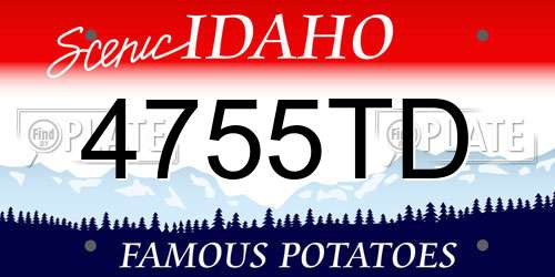 4755TD Idaho License Plate
