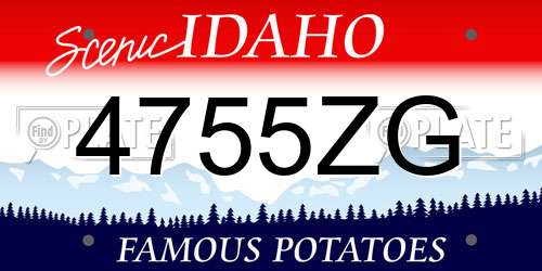 4755ZG Idaho License Plate