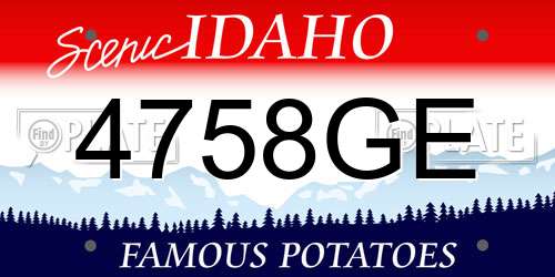 4758GE Idaho License Plate