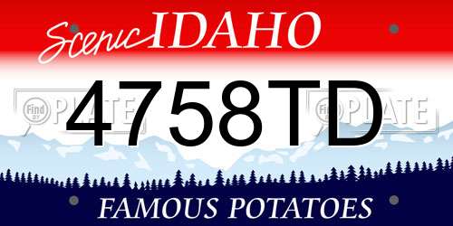 4758TD Idaho License Plate