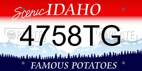 4758TG Idaho License Plate