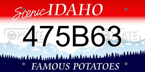 475B63 Idaho License Plate