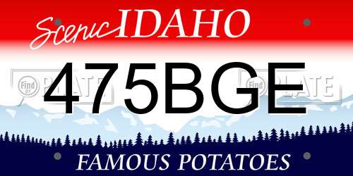 475BGE Idaho License Plate