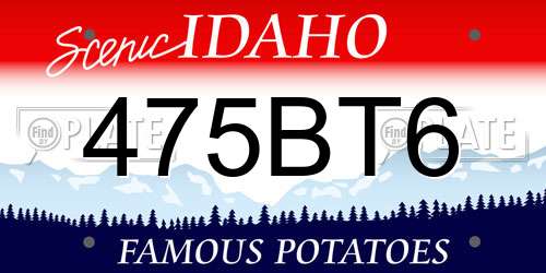 475BT6 Idaho License Plate